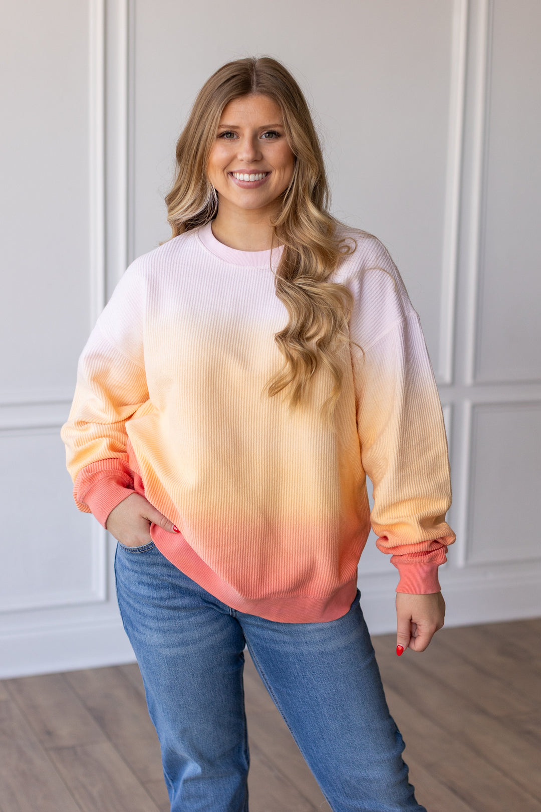 SOUTHERN SUNSET OMBRE CORDED CREWS