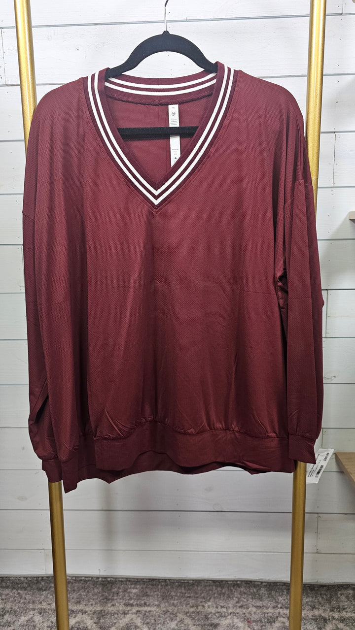 Rae Mode - Quickdry V Neck Long Sleeve Top