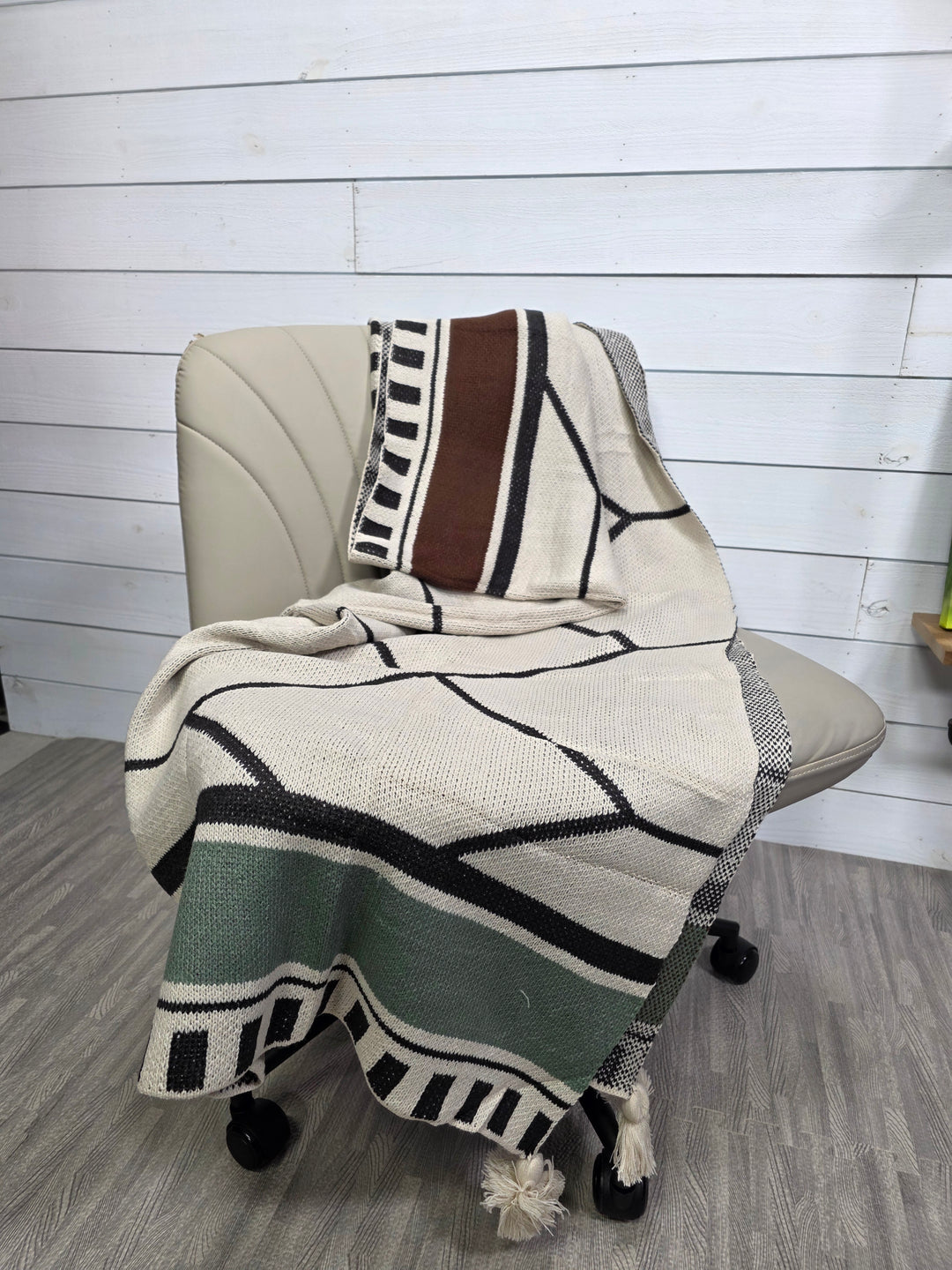 Cozy Blanket - Brown/Green Stripe