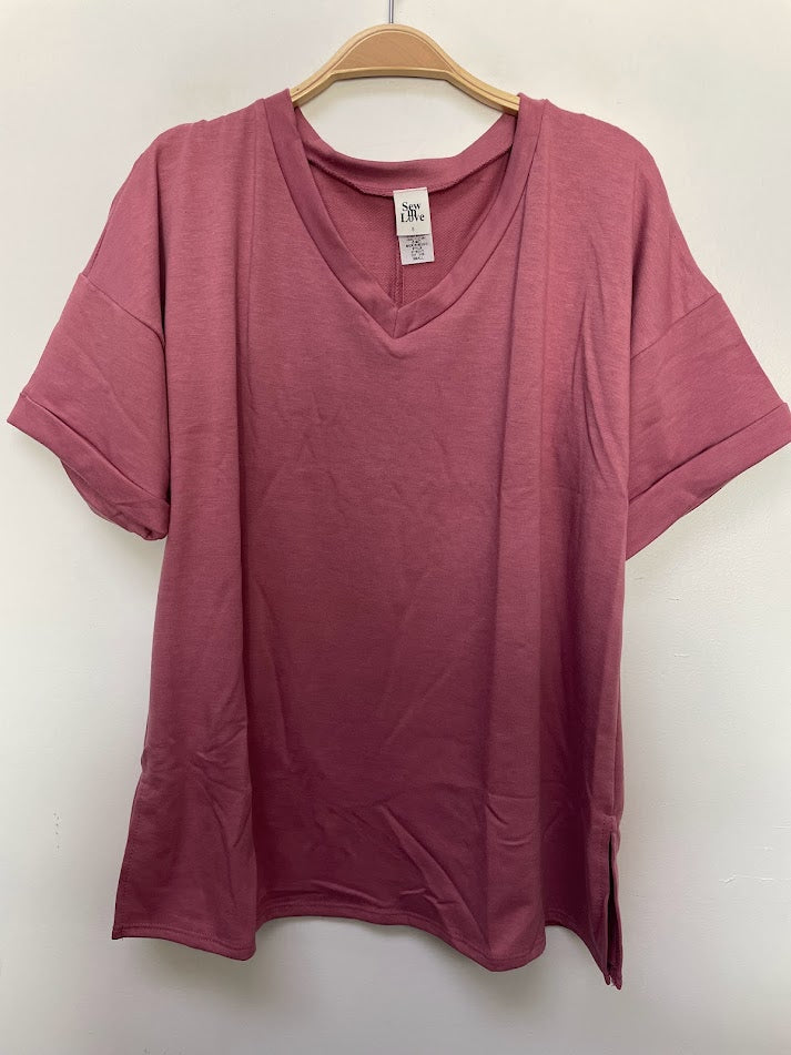 Sew in Love - Mauve V Neck Top