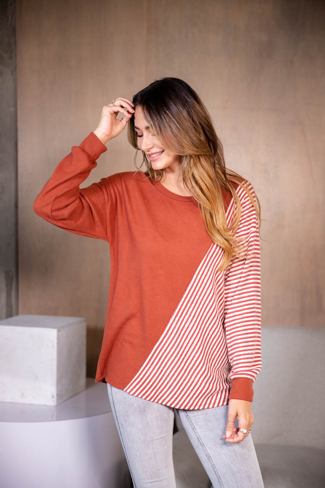 Sew in Love - Brick Stripe Top