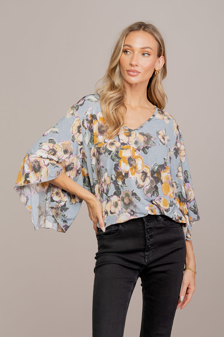 Sew in Love - Light Blue Floral Top