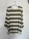 Sew in Love - Ivory Olive Stripe Sweater