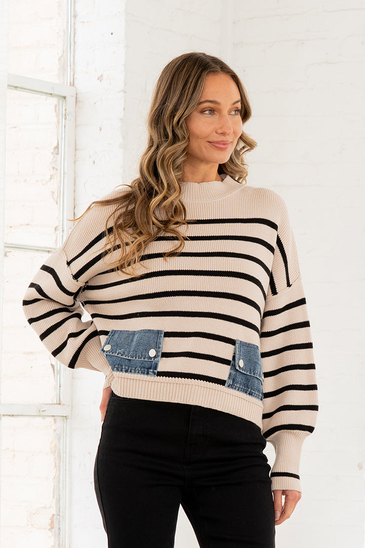 Sew in Love October - Crewneck Stripe Sweater