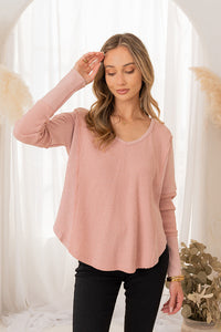 Sew in Love - Light Pink Waffle Top