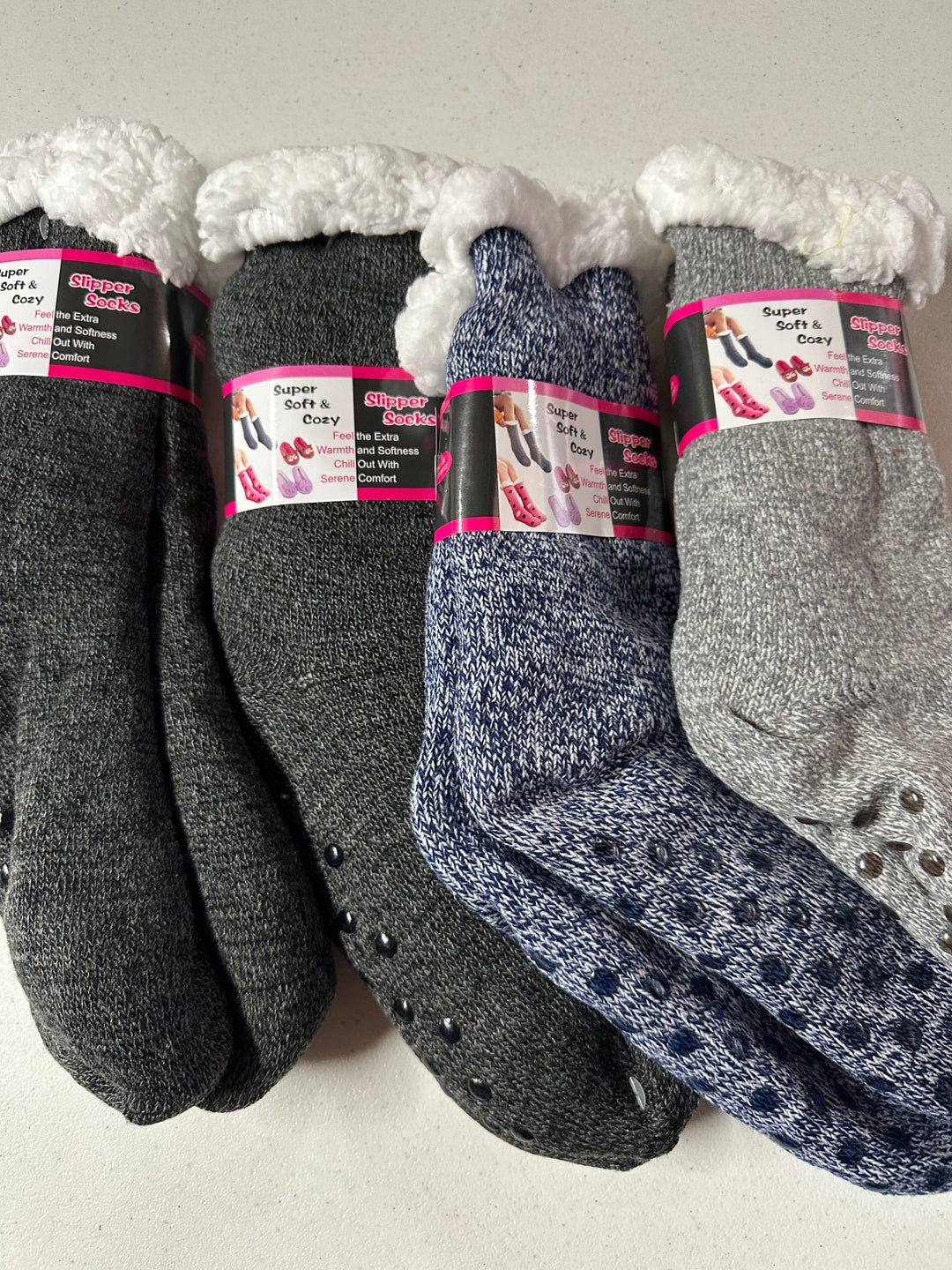 Heathered fleece lined Slipper socks