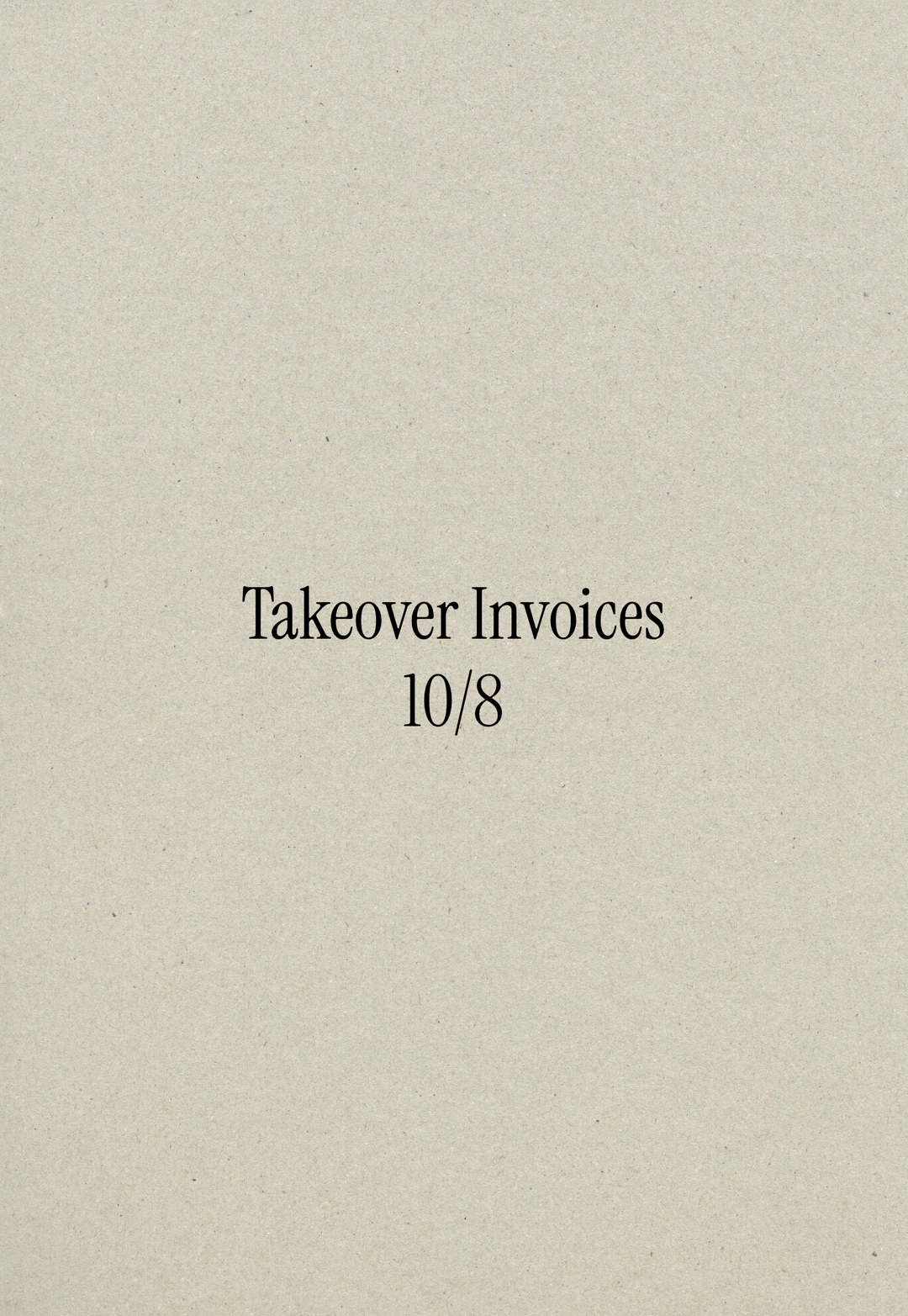 Takeover Invoices 10/8