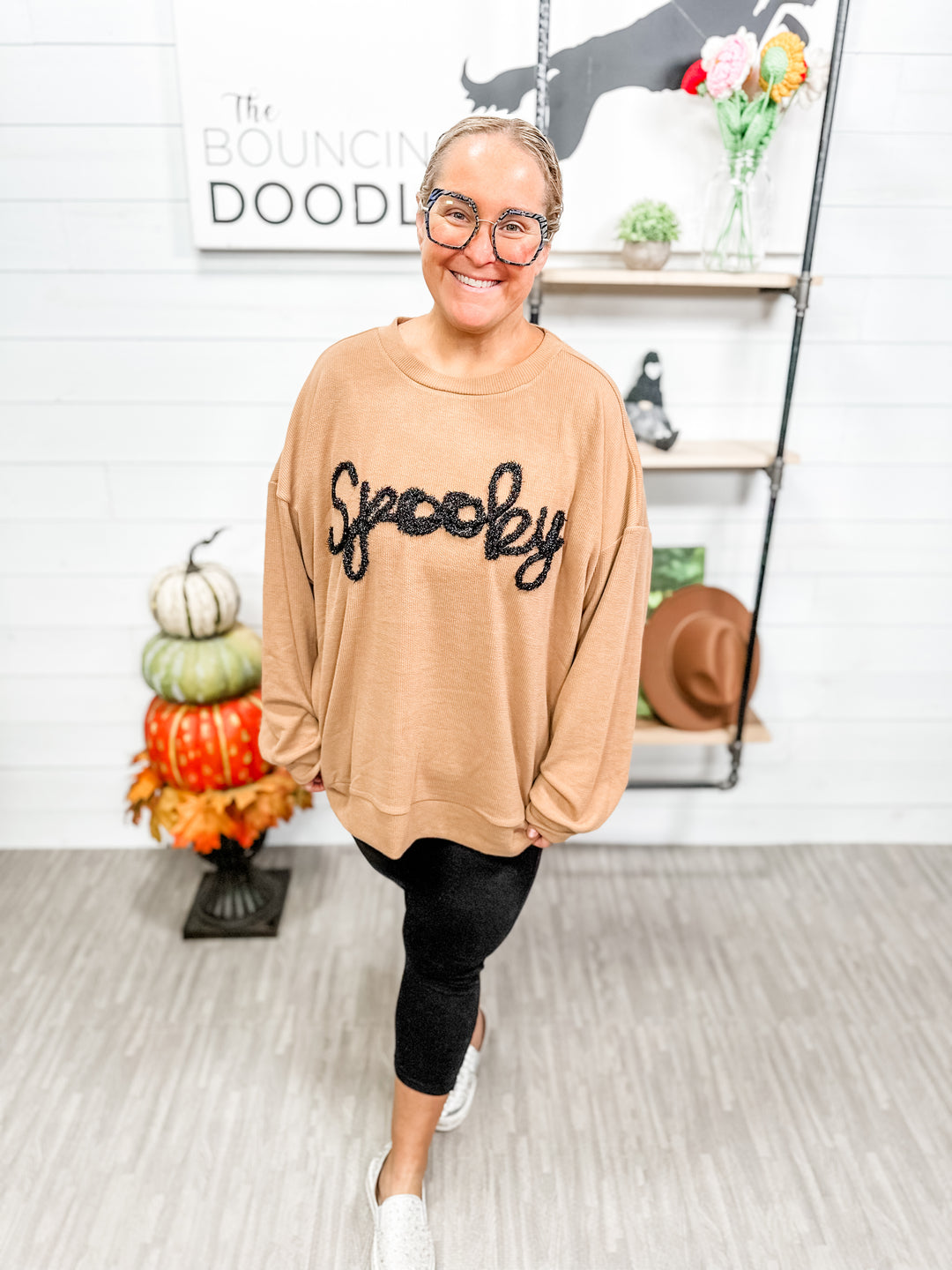 Bibi - Rib Knit Spooky Tinsel Top