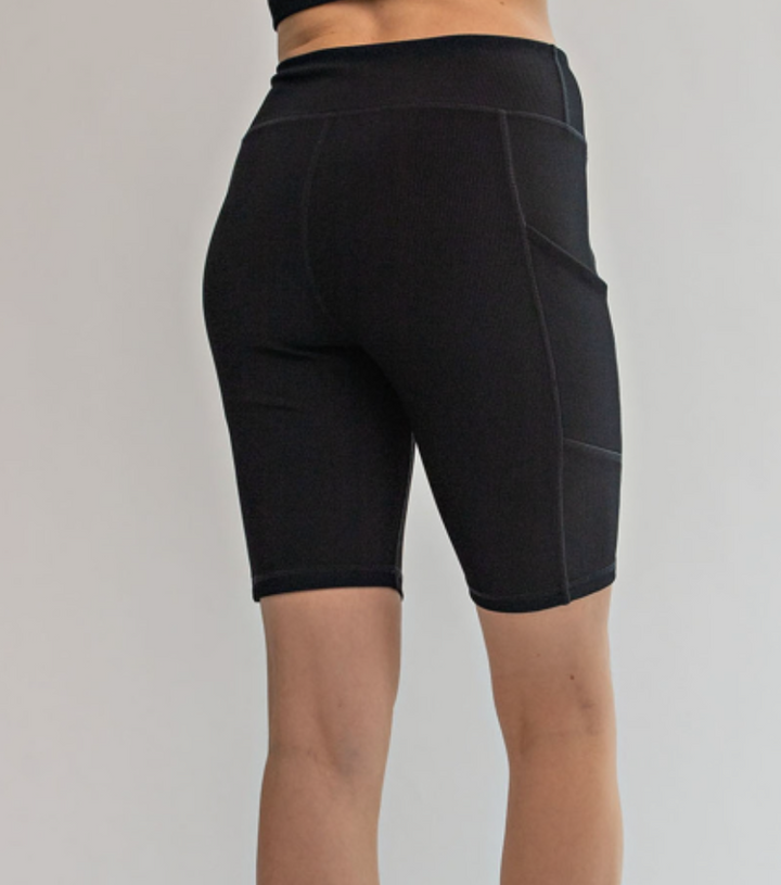 Rae Mode - NYLON RIB BIKER PANTS WITH SIDE POCKETS