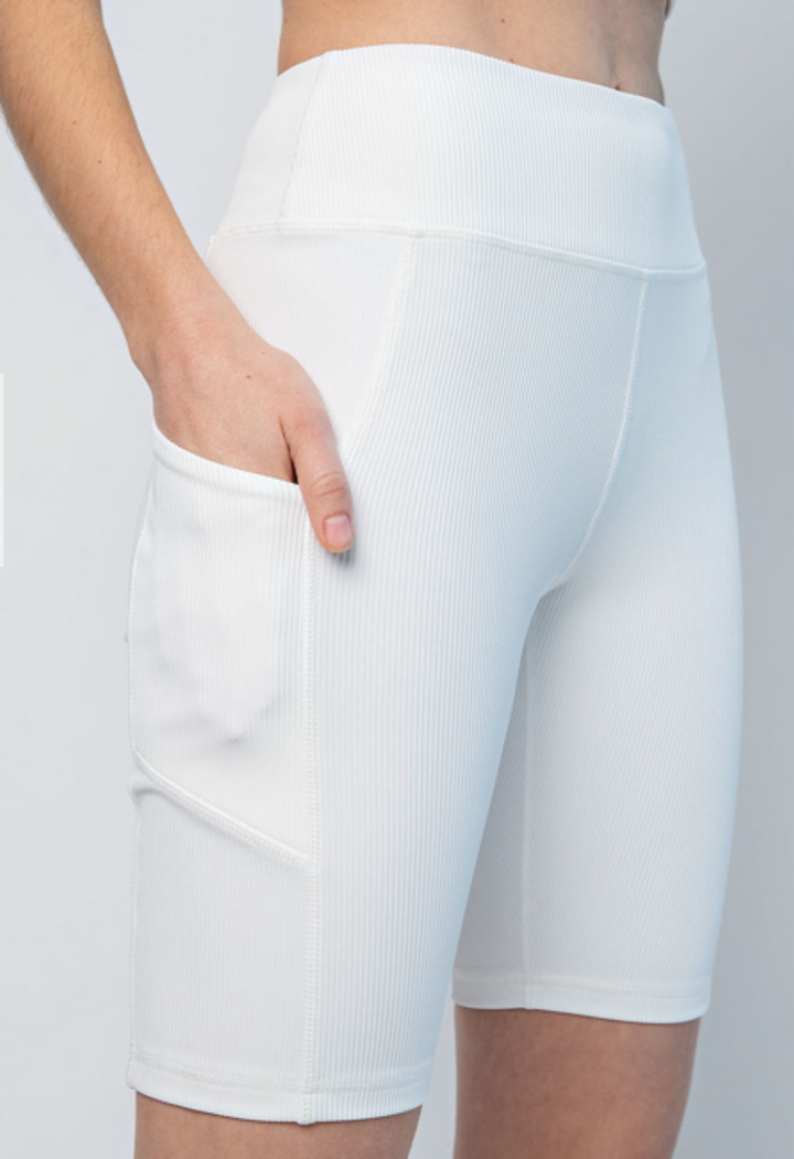 Rae Mode - NYLON RIB BIKER PANTS WITH SIDE POCKETS