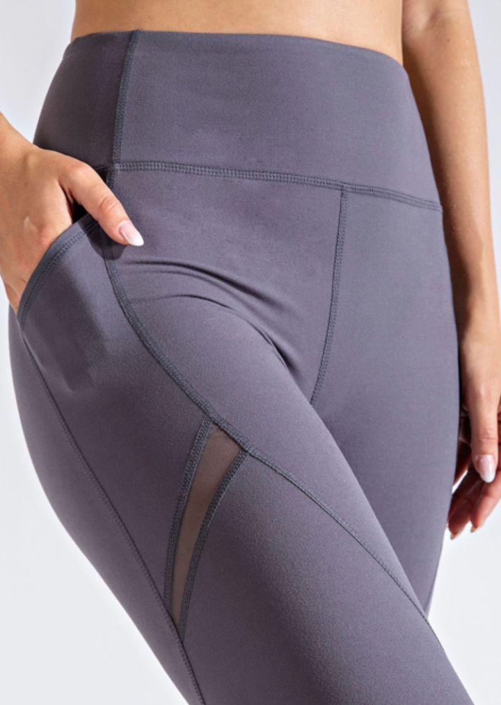 Rae Mode - MESH DETAIL FULL LENGTH LEGGINGS (Charcoal)