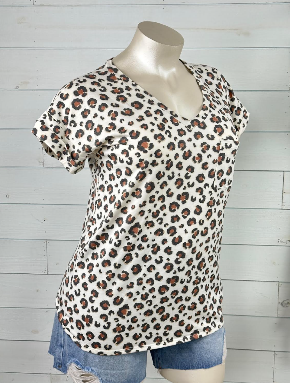 Sew in Love - V Neck Cheetah Shirt
