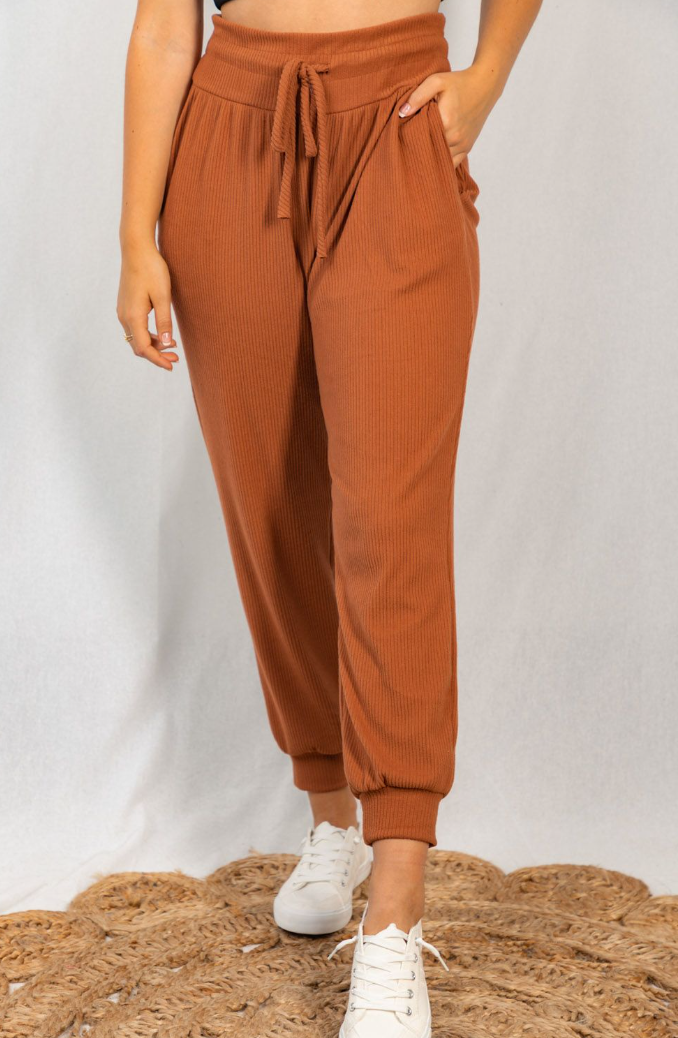 White Birch - Ribbed Joggers