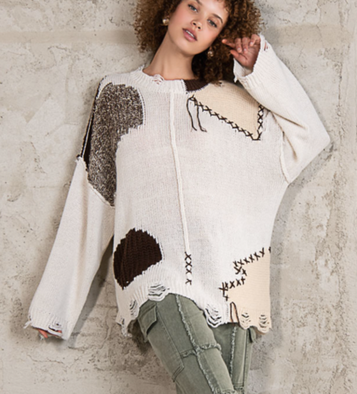 POL Live Sale Box - Oversized Cream Contrast Sweater