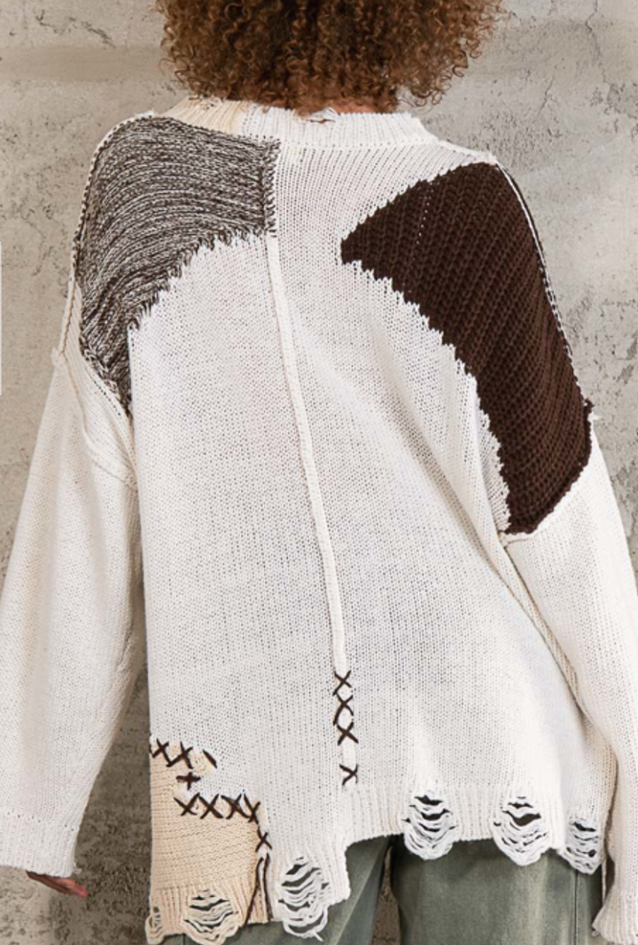POL Live Sale Box - Oversized Cream Contrast Sweater