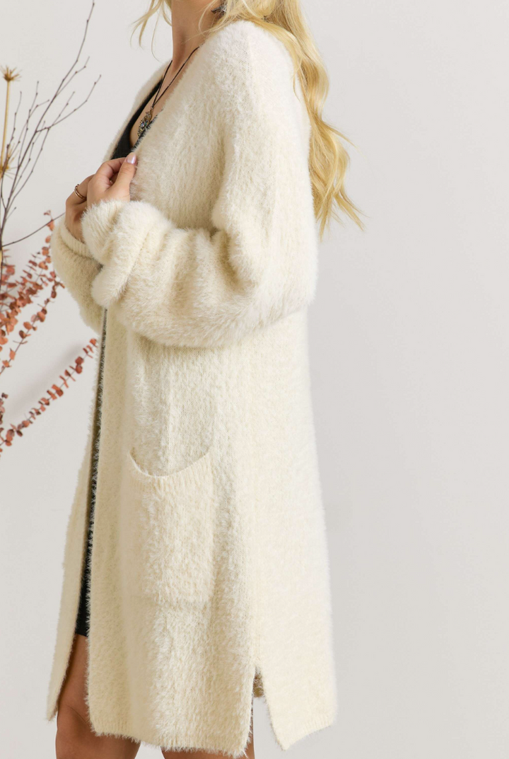 Adora - SOFT FUZZY SWEATER CARDIGAN