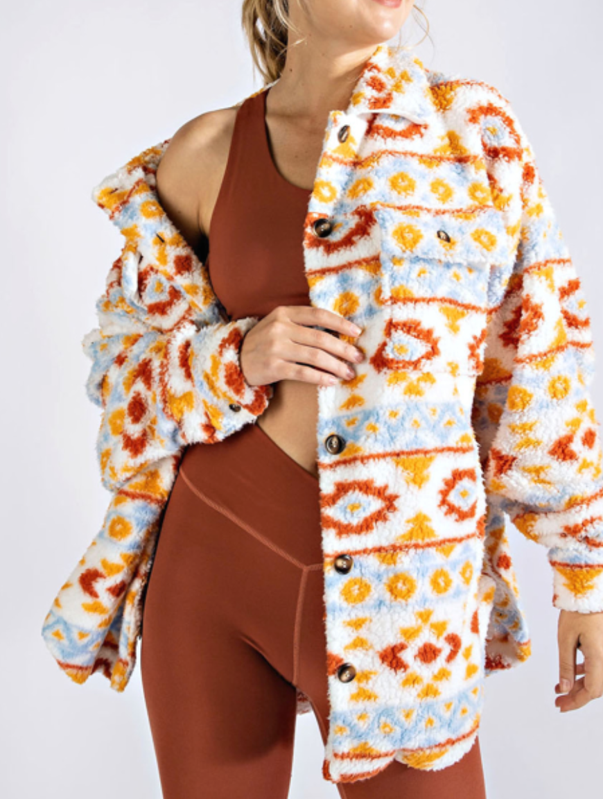 Rae Mode - AZTEC SHERPA PRINT JACKET