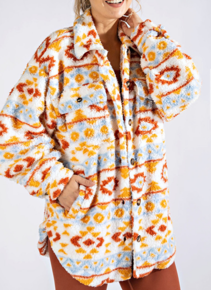 Rae Mode - AZTEC SHERPA PRINT JACKET