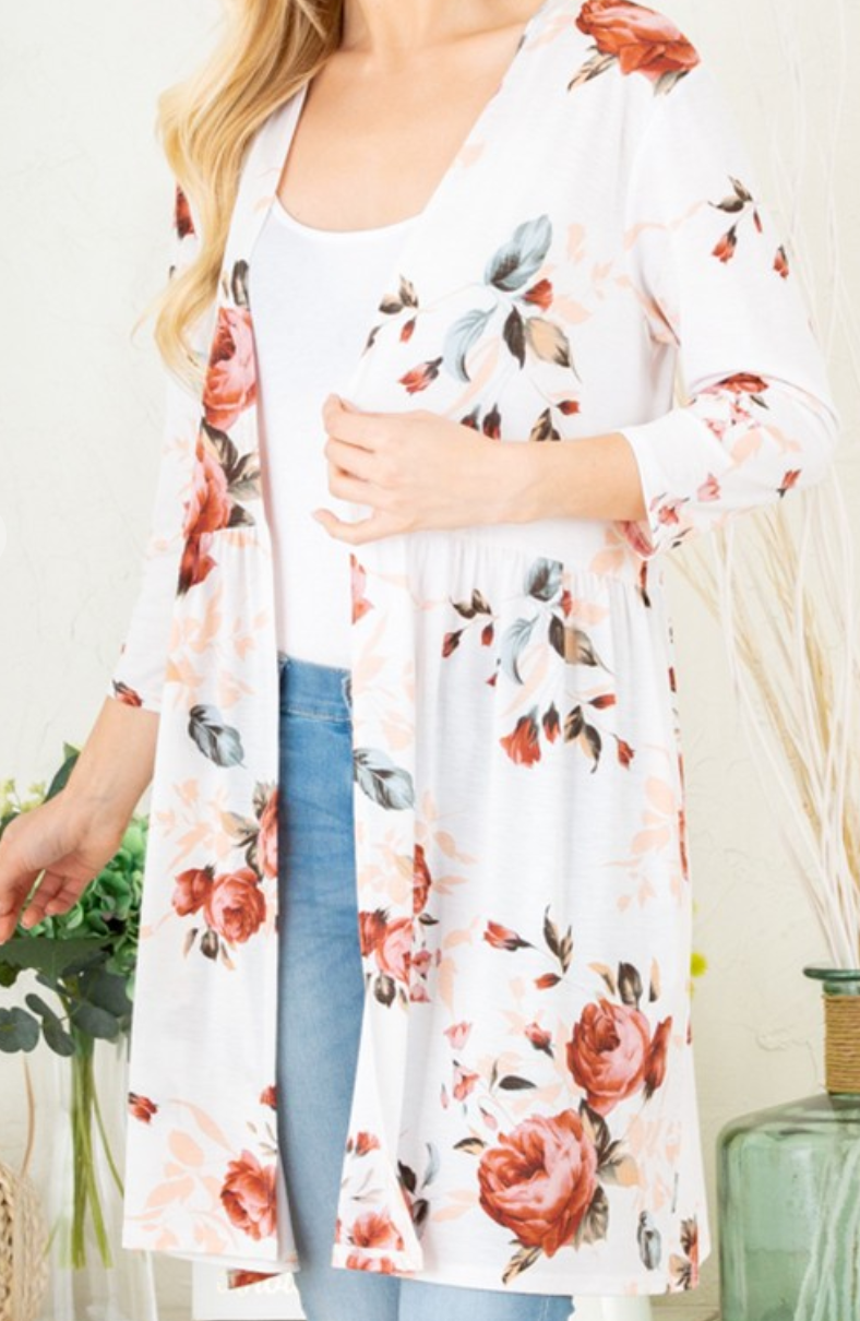 Heimish - FLORAL PRINT OPEN CARDIGAN