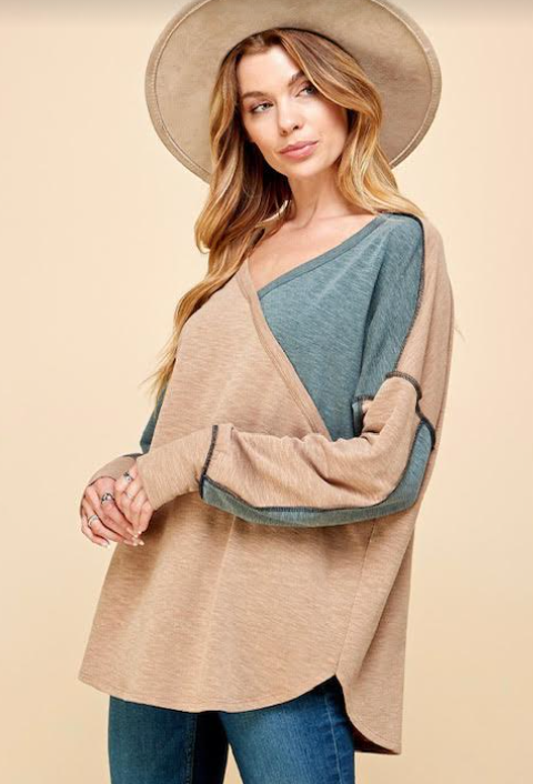 Shopin LA - Camel + Olive Top