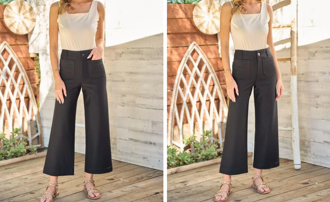 Hailey & Co - Crop Stretch Pants Black