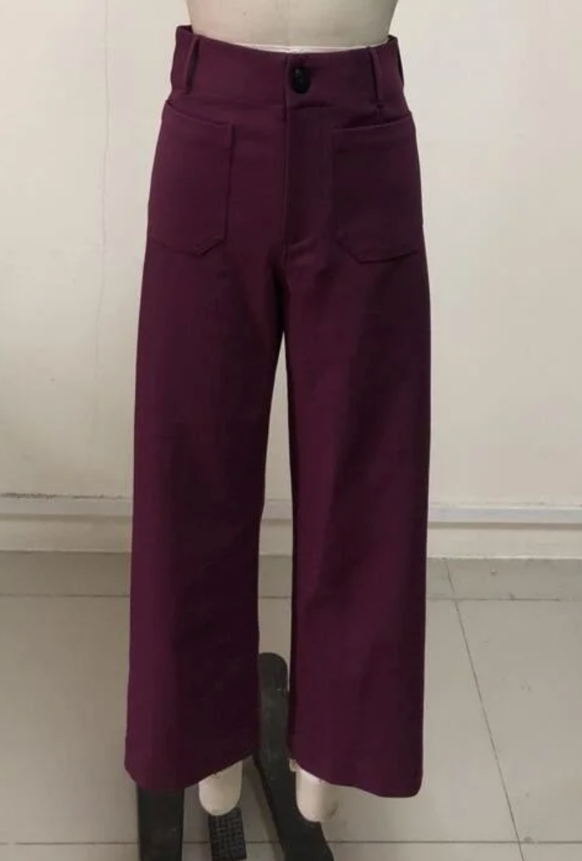 Hailey & Co - Crop Stretch Pants Wine