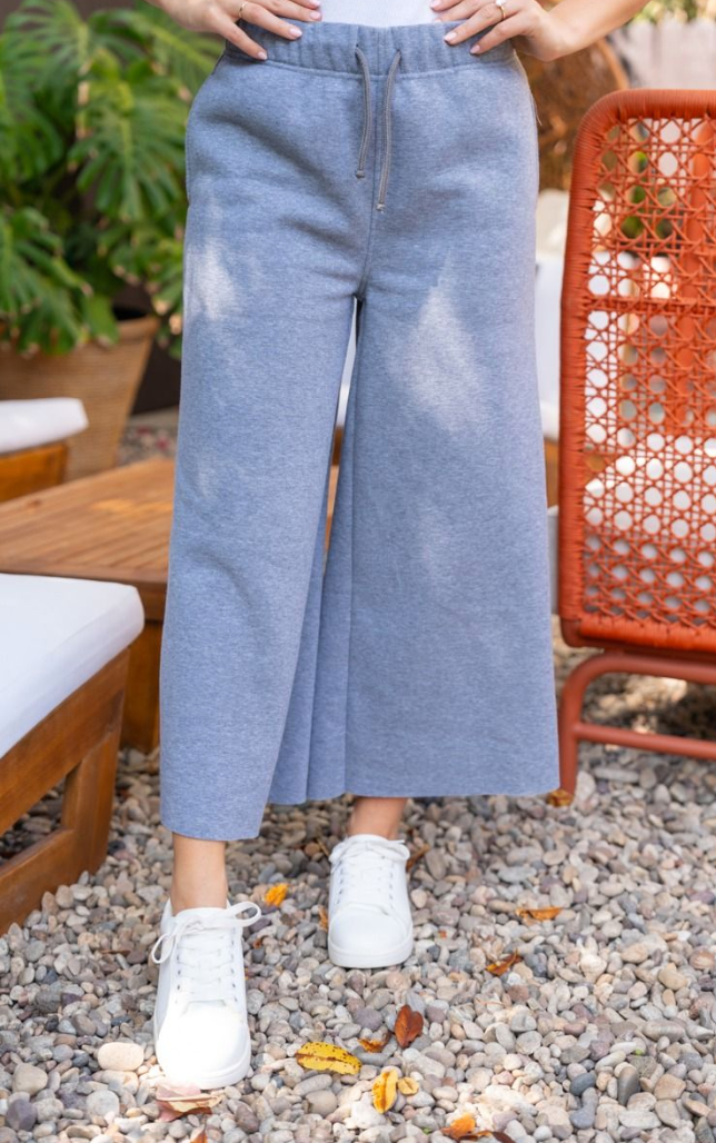 White Birch - Fleece Wide Leg Pants