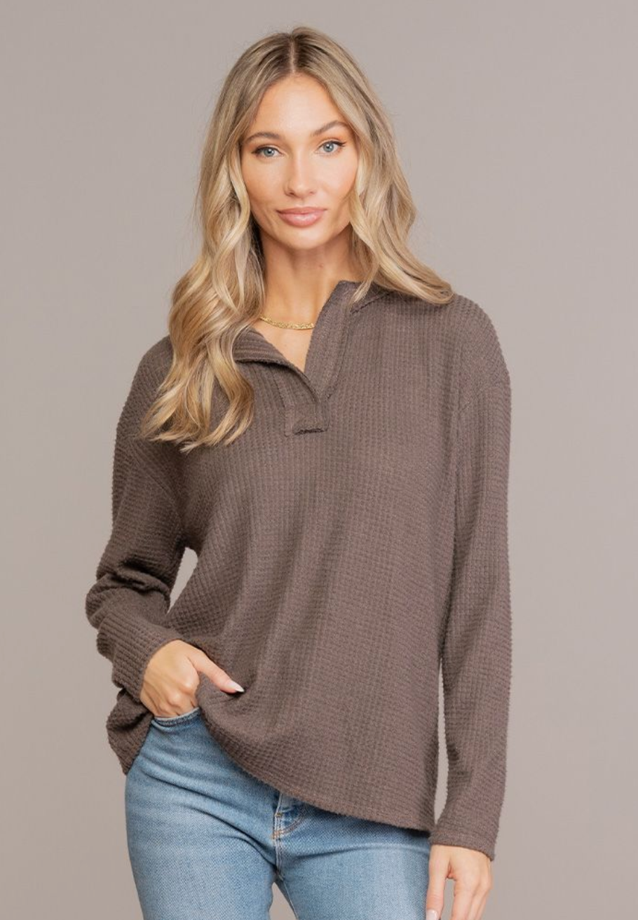 Sew In Love - LONG SLEEVE V-NECK TOP