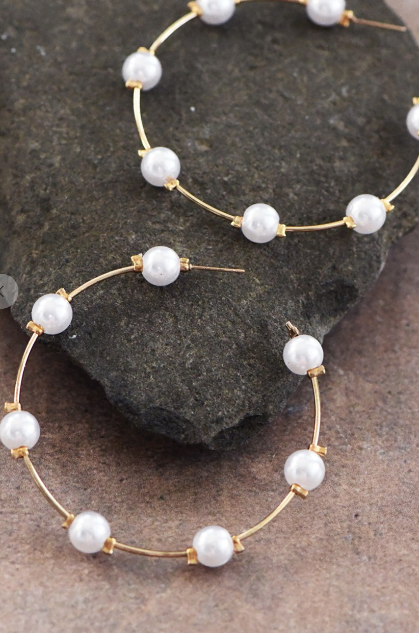 Pearl Hoop Earrings