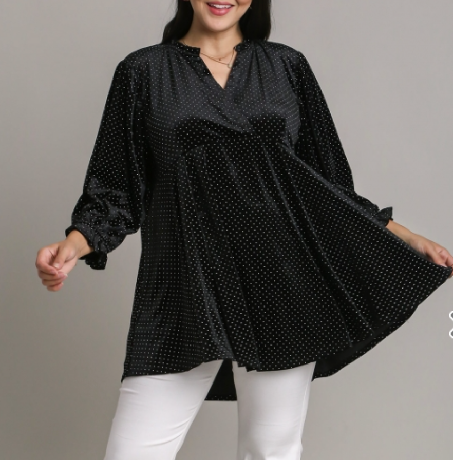 Umgee - Beaded Velvet BabyDoll Tunic