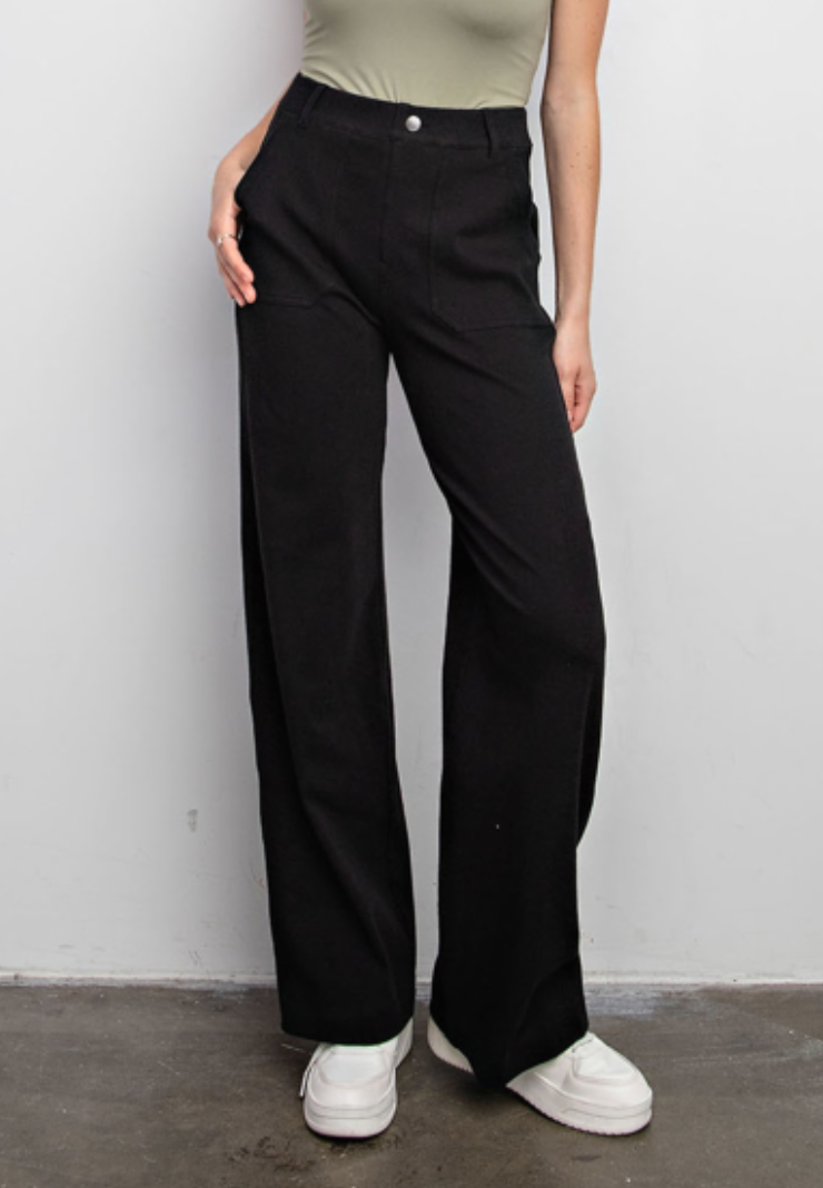 Rae Mode - COTTON STRETCH TWILL WIDE PANTS