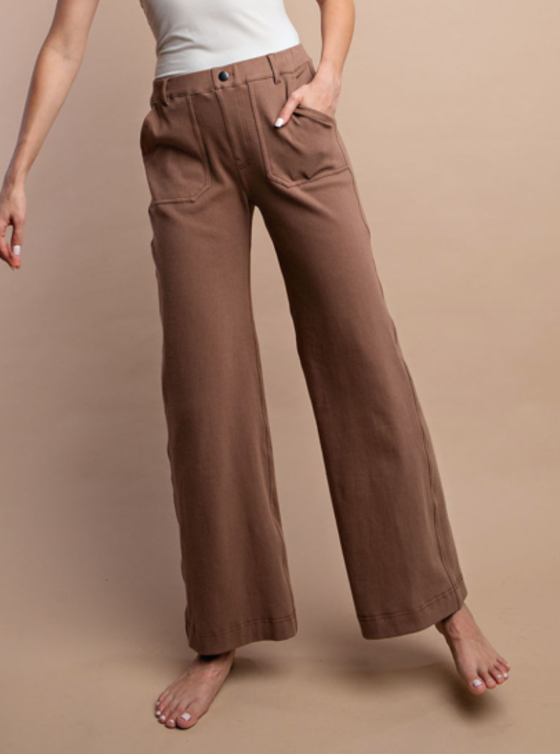 Rae Mode - COTTON STRETCH TWILL WIDE PANTS