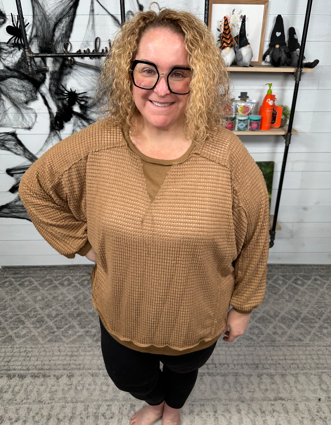 Fantastic Fawn - Waffle Pullover