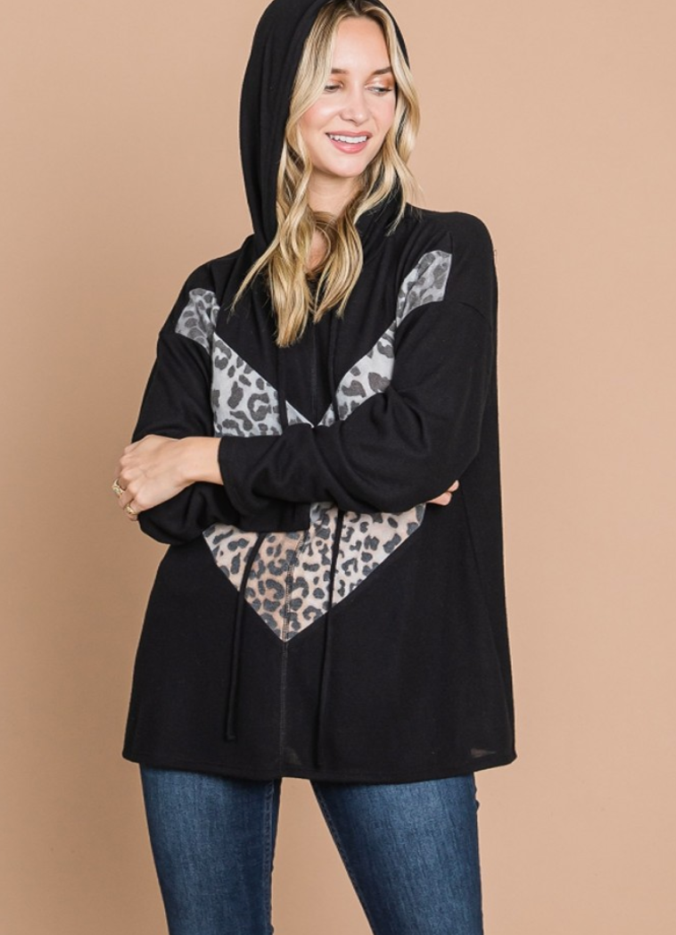 Cotton Bleu - Hacci Chevron Hoodie