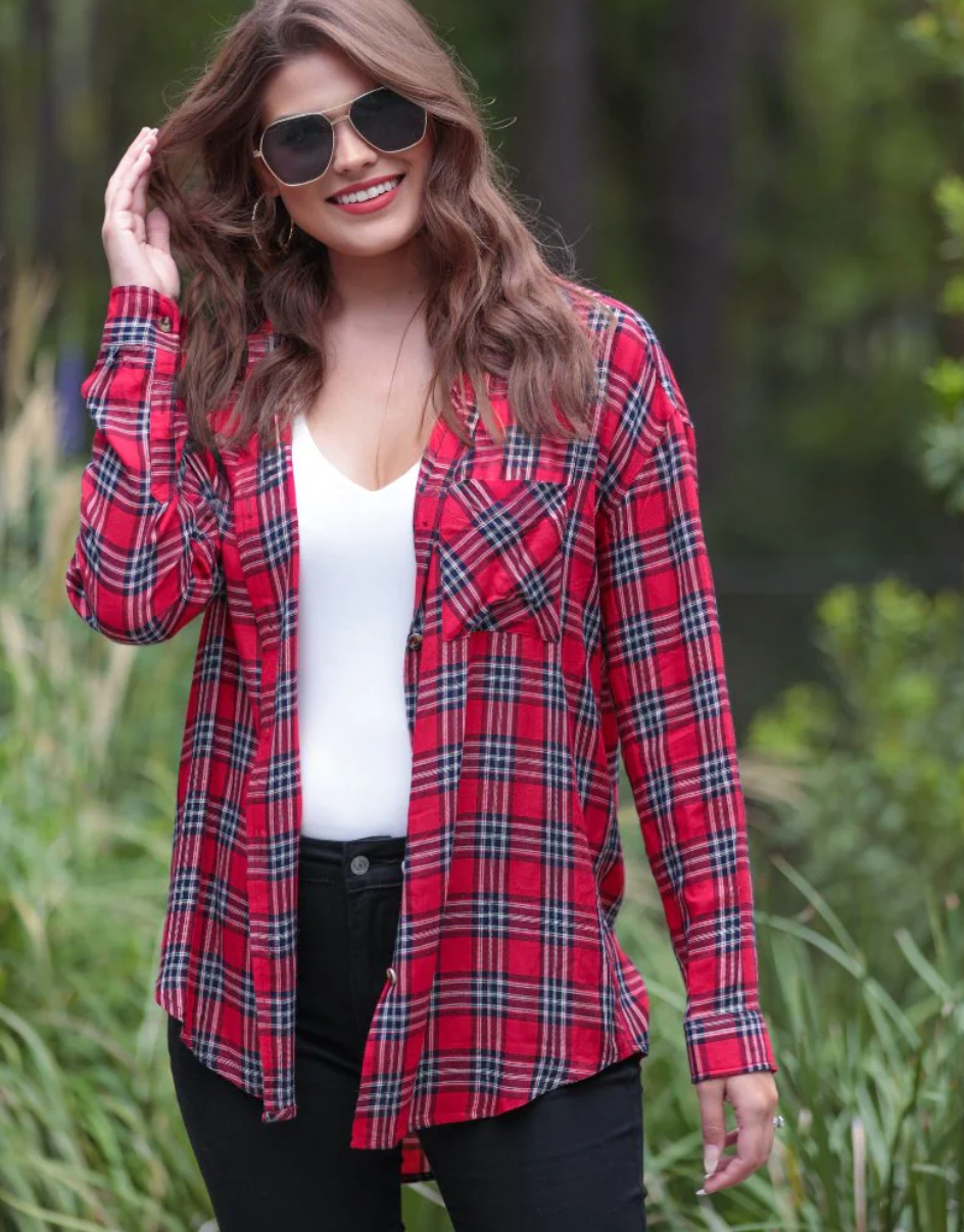 Jess Lea - Aaron Plaid Button Up Top