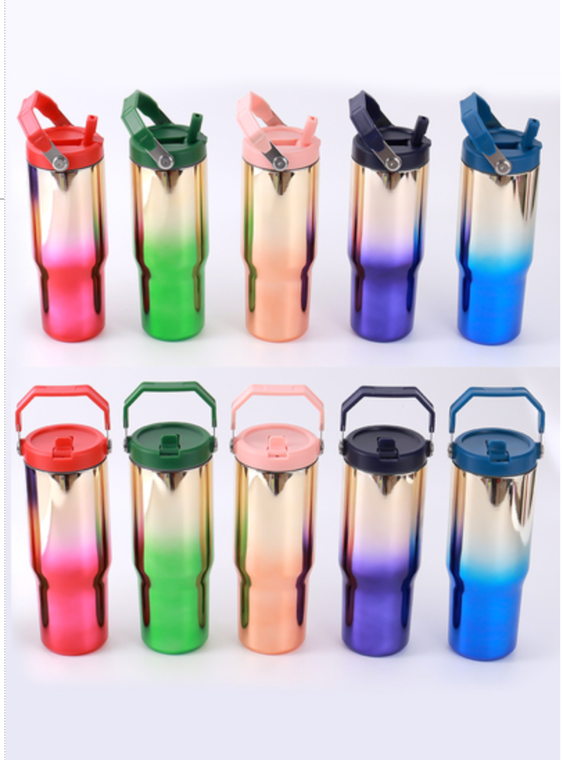 MIRROR 30 OZ STAINLESS STEEL FLIP STRAW TUMBLER