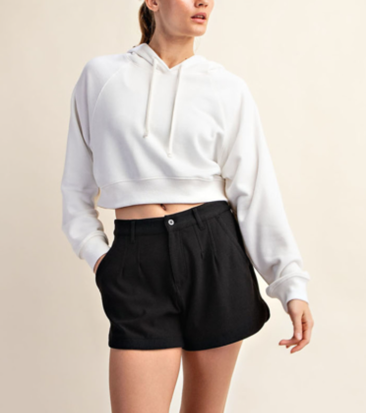 Rae Mode - FRENCH TERRY LONG SLEEVE HOODIE CROP JACKET