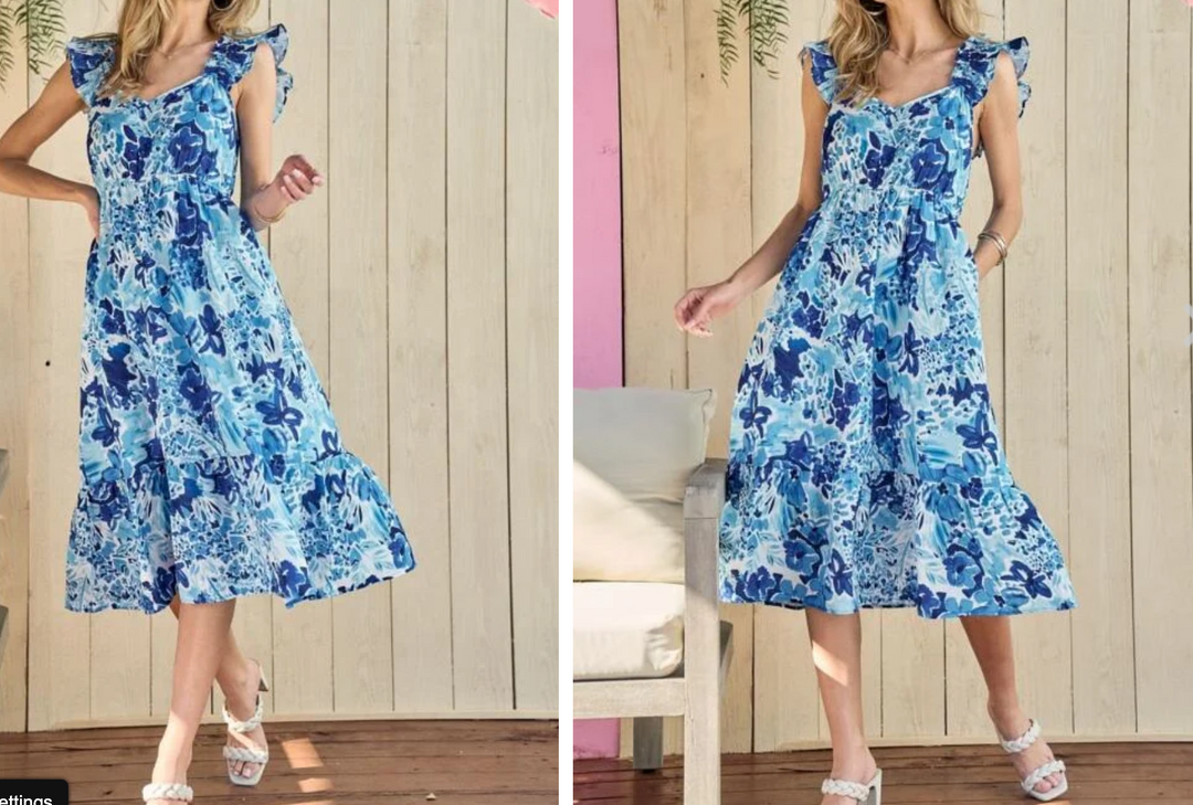 Hailey & Co - Blue Floral Dress