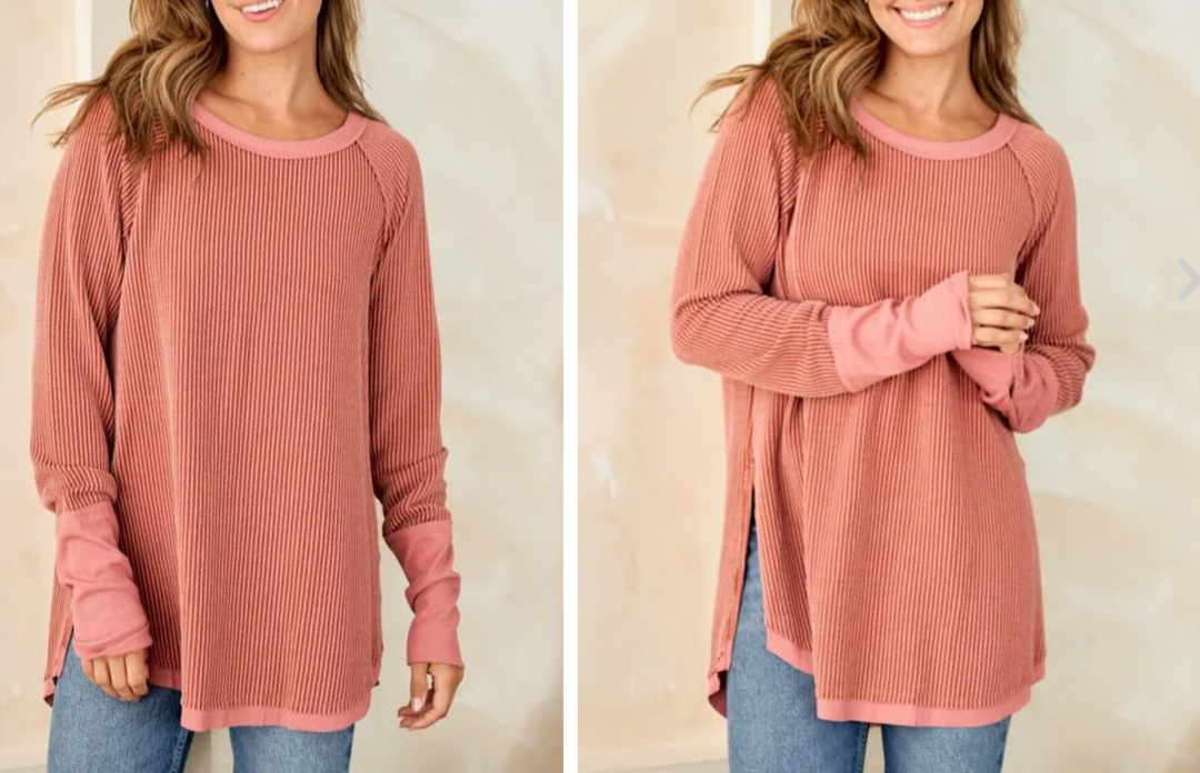 Hailey & Co - Rib Knit Raglan Top