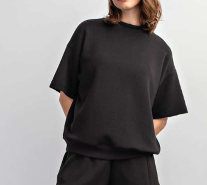 Rae Mode - MODAL POLY MOCK NECK SHORT SLEEVE TOP