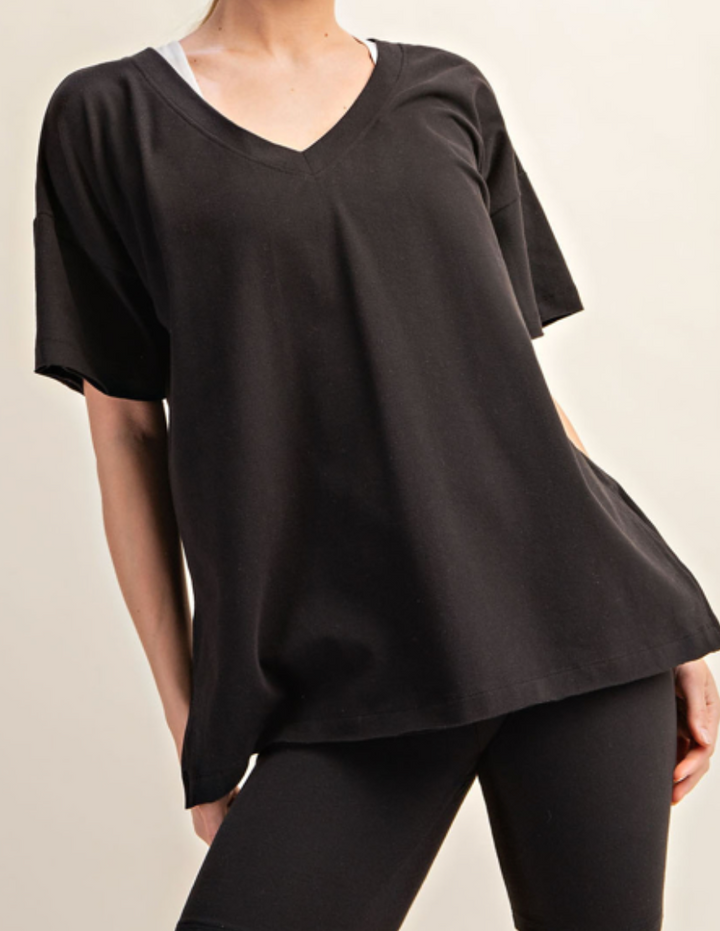 Rae Mode OVERSIZED V NECK REVERSIBLE SHORT SLEEVE TOP