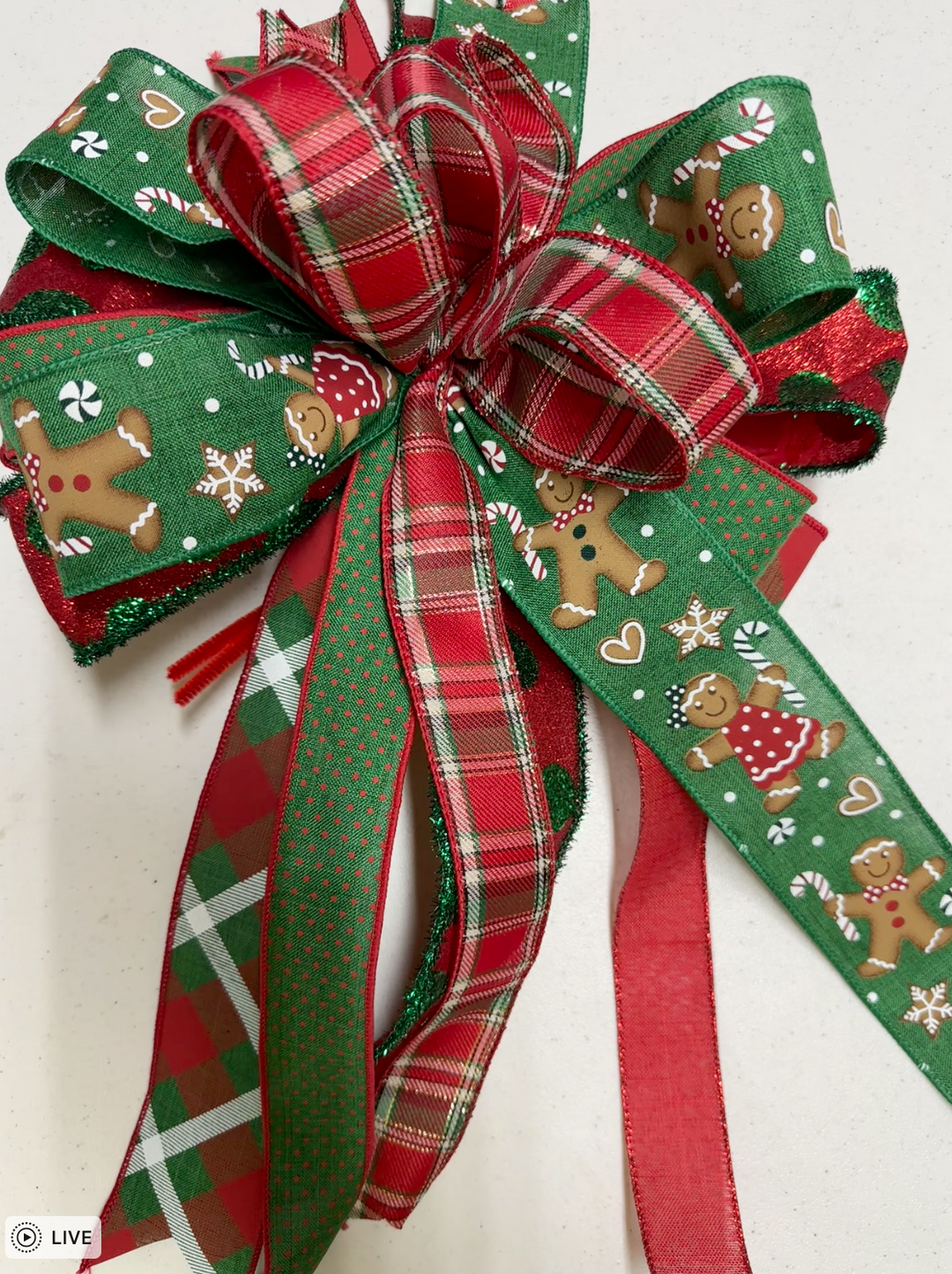 Handmade Holiday Bows for Home Decor - Gingerbread