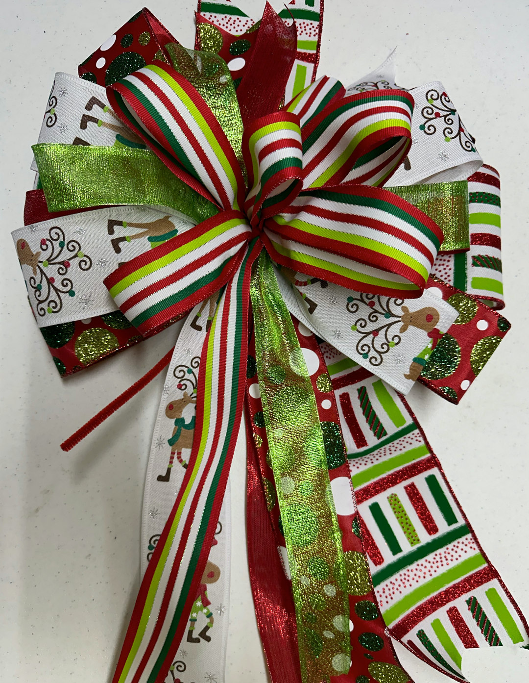 Handmade Holiday Bows for Home Decor - Reindeer