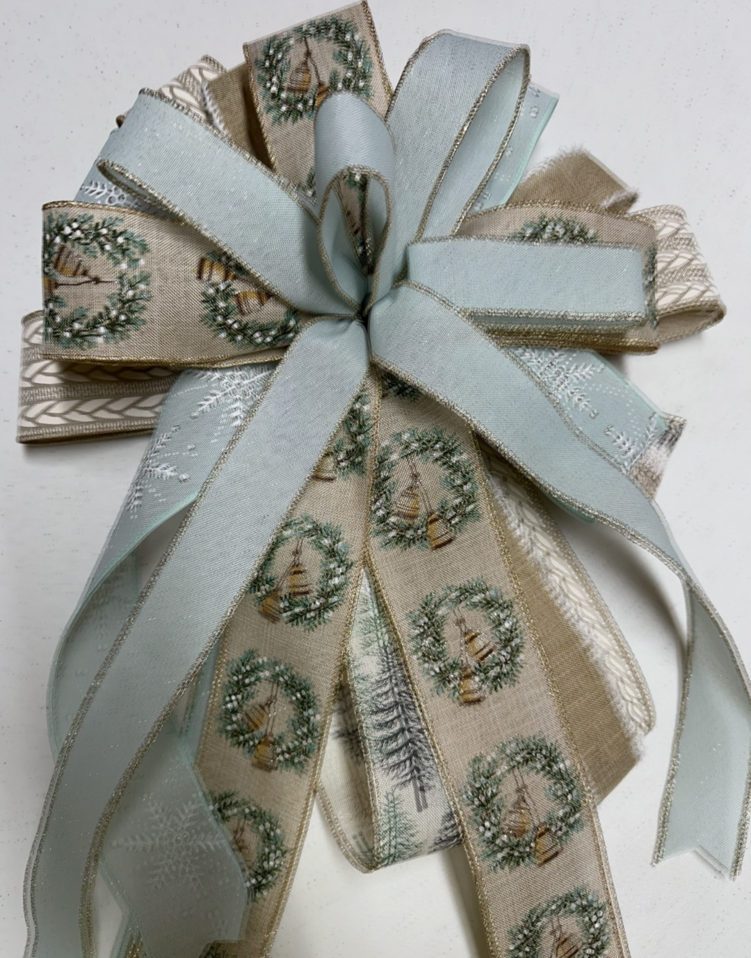 Handmade Holiday Bows for Home Decor - Burlap Snowflake