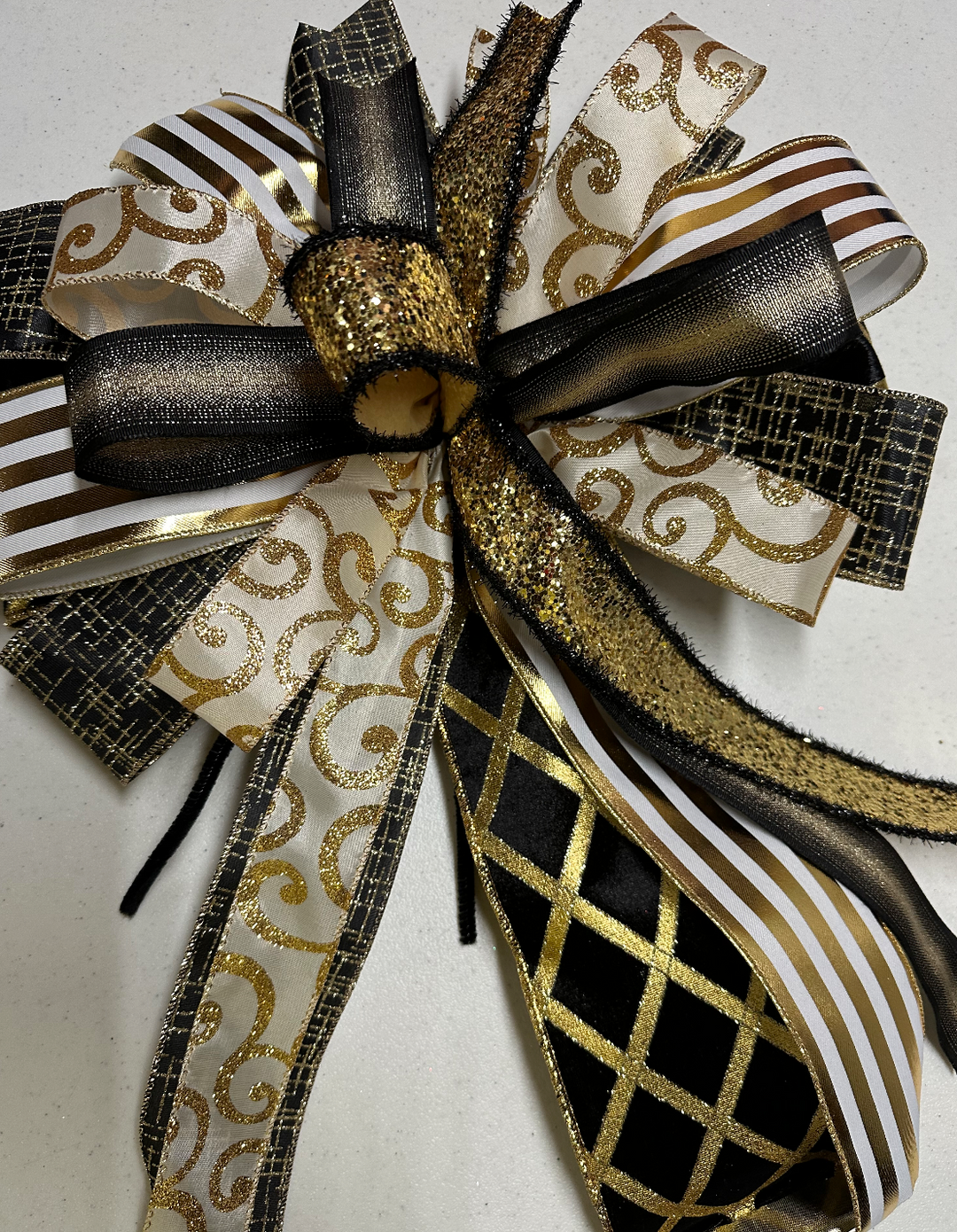 Handmade Holiday Bows for Home Decor - New Year's Eve