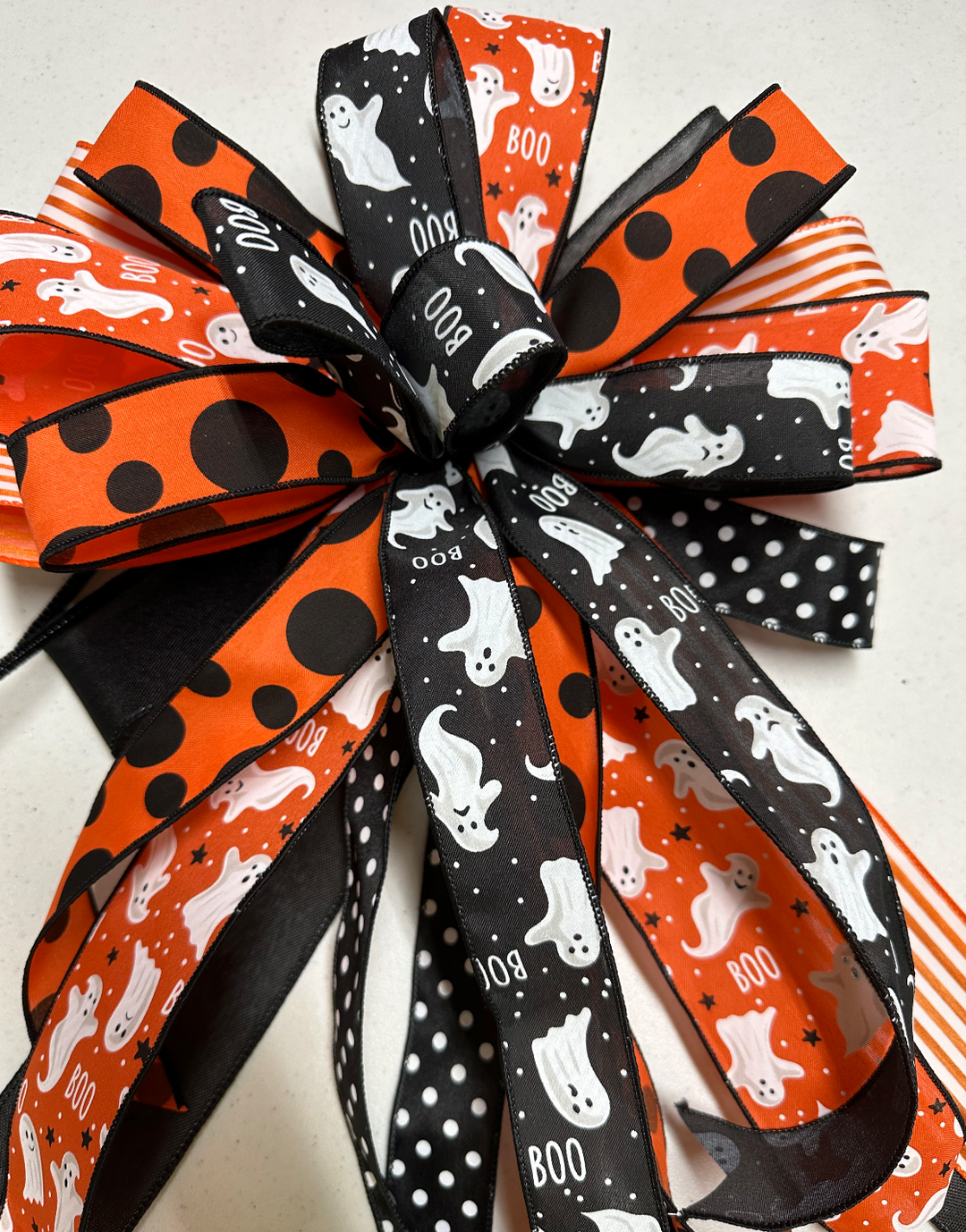 Handmade Holiday Bows for Home Decor - Boo Ghost