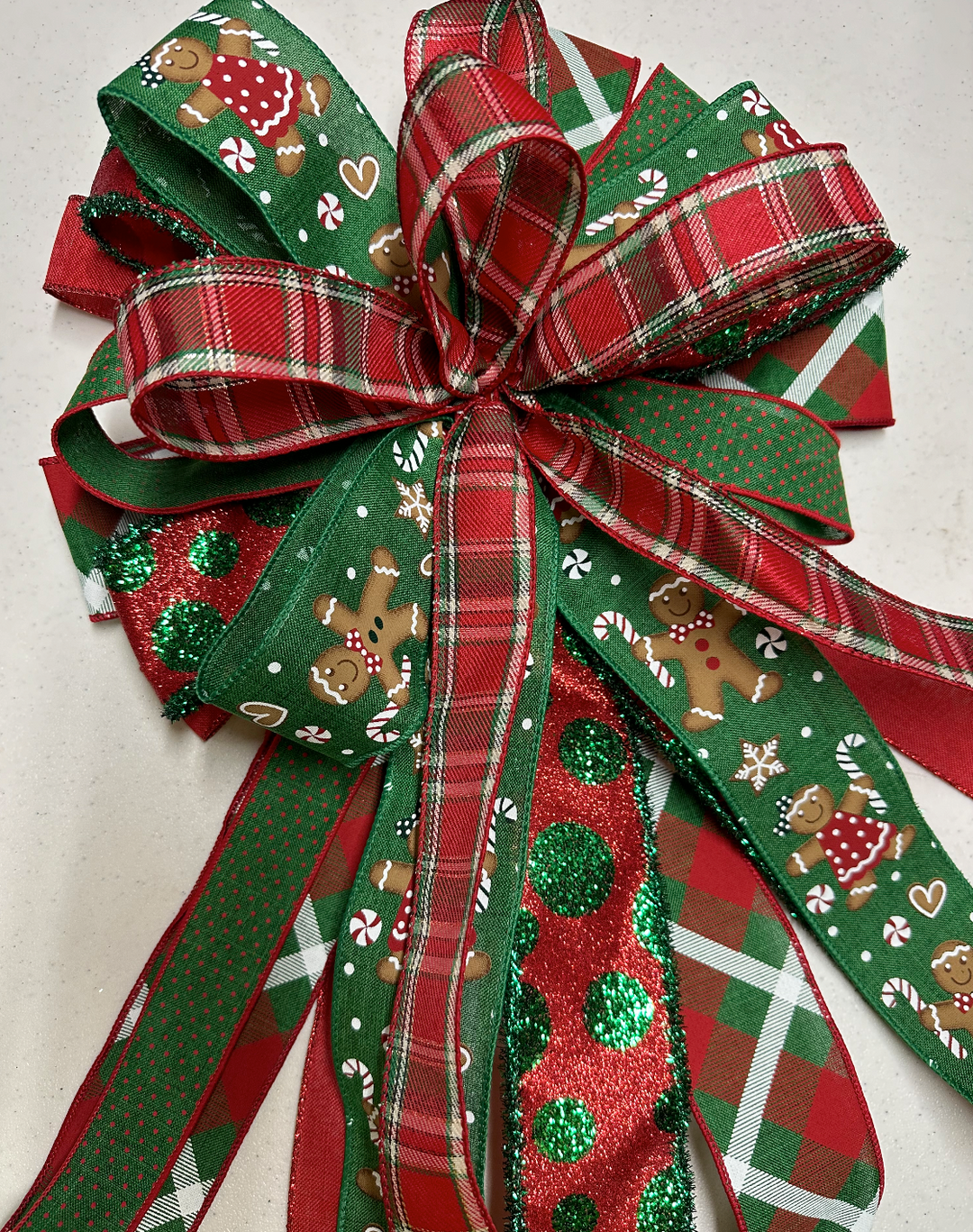 Handmade Holiday Bows for Home Decor - Gingerbread 2