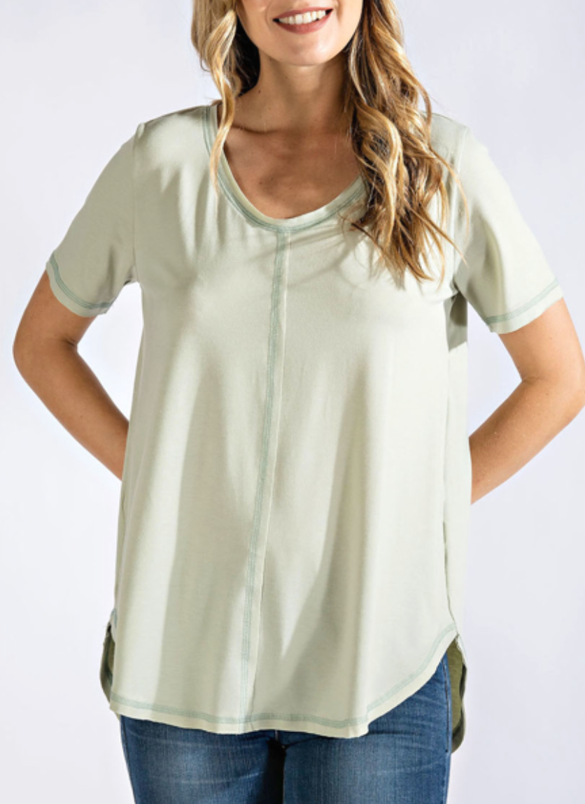 Rae Mode - V Neck Top (Sage)