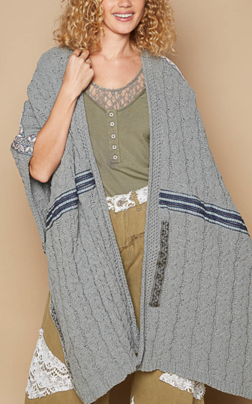 POL - Chenille Olive Cardigan