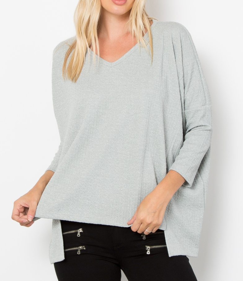 Be Stage - V Neck Jacquard Boxy Sweater